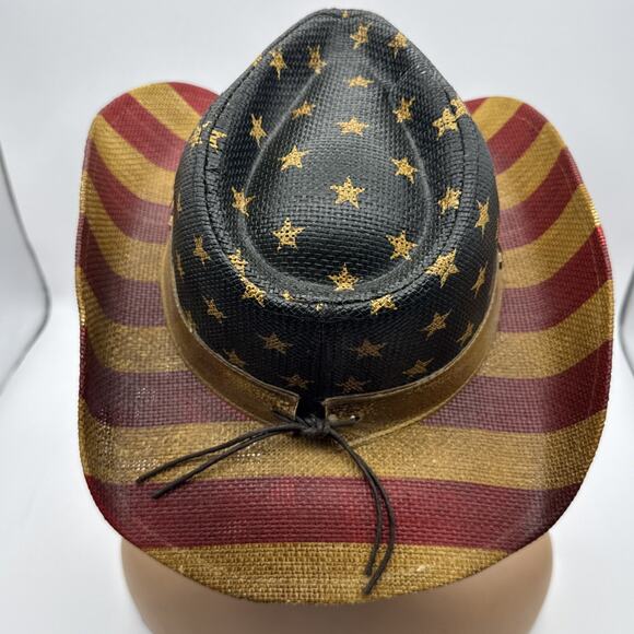 American Flag Cowboy Hat for Men or Women ~ Western Paper Straw ~ Vamuss - Picture 10 of 16